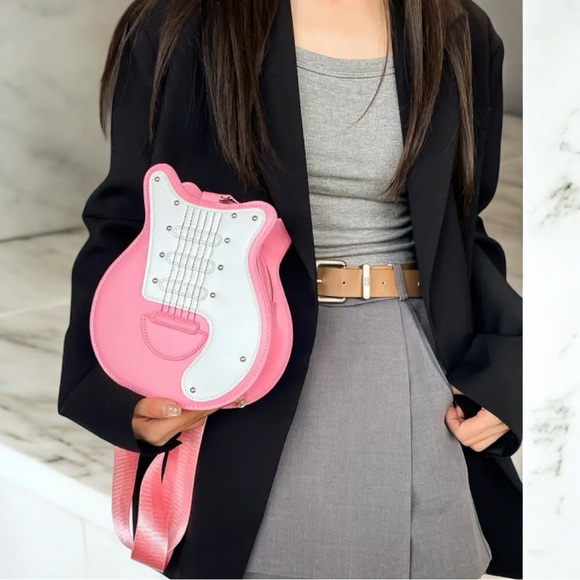 Pink Electric Guitar Crossbody Bag - Picture 7 of 10
